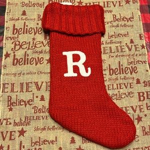 Red Christmas Stocking Letter R